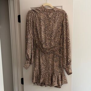 Anthropologie Tan and Black Animal Print Dress